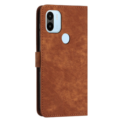 For Xiaomi Redmi A1+ 4G / A2+ 4G / Poco C50 4G Drop-proof Lines Imprint Phone Case Leather Wallet Stand Cover