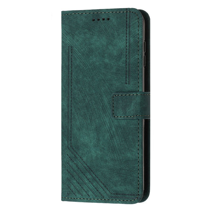 For Xiaomi Redmi A1+ 4G / A2+ 4G / Poco C50 4G Drop-proof Lines Imprint Phone Case Leather Wallet Stand Cover