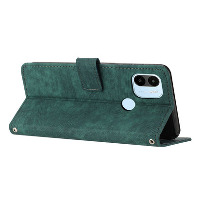 For Xiaomi Redmi A1+ 4G / A2+ 4G / Poco C50 4G Drop-proof Lines Imprint Phone Case Leather Wallet Stand Cover