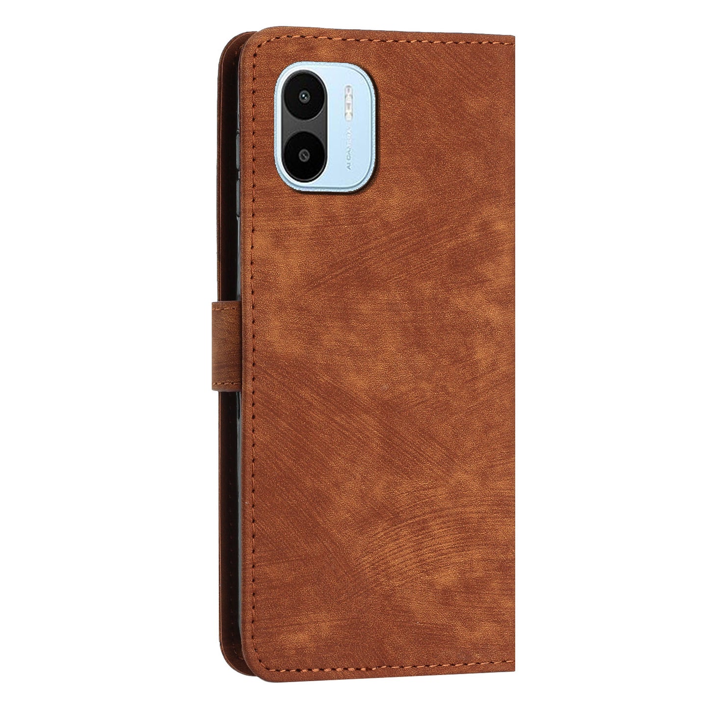 For Xiaomi Redmi A1 4G / A2 4G PU Leather Wallet Case Lines Imprinted Magnetic Closure Stand Phone Cover