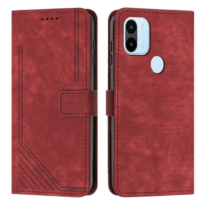 Wallet Phone Case for Xiaomi Redmi A1+ 4G / A2+ 4G / Poco C50 4G , PU Leather Lines Imprinted Folio Book Stand Cover