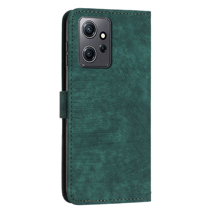 For Xiaomi Redmi Note 12 4G PU Leather Flip Cover Lines Imprinted Folio Stand Wallet Phone Case