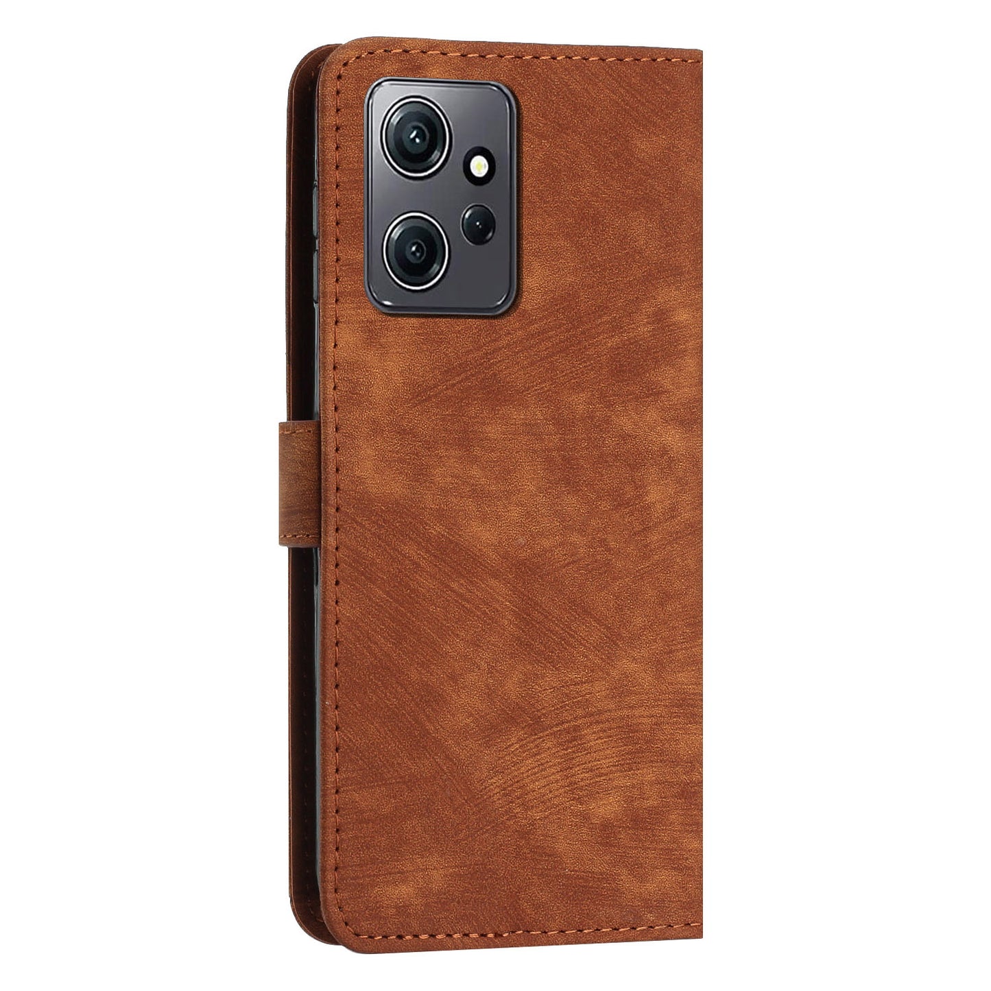 For Xiaomi Redmi Note 12 4G PU Leather Flip Cover Lines Imprinted Folio Stand Wallet Phone Case