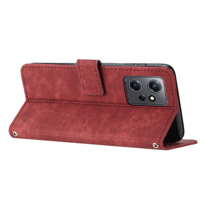 Phone Case for Xiaomi Redmi Note 12 4G Drop-proof Lines Imprint Leather Wallet Stand Cover