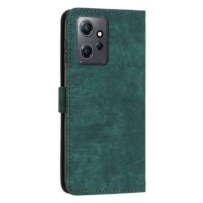 Phone Case for Xiaomi Redmi Note 12 4G Drop-proof Lines Imprint Leather Wallet Stand Cover