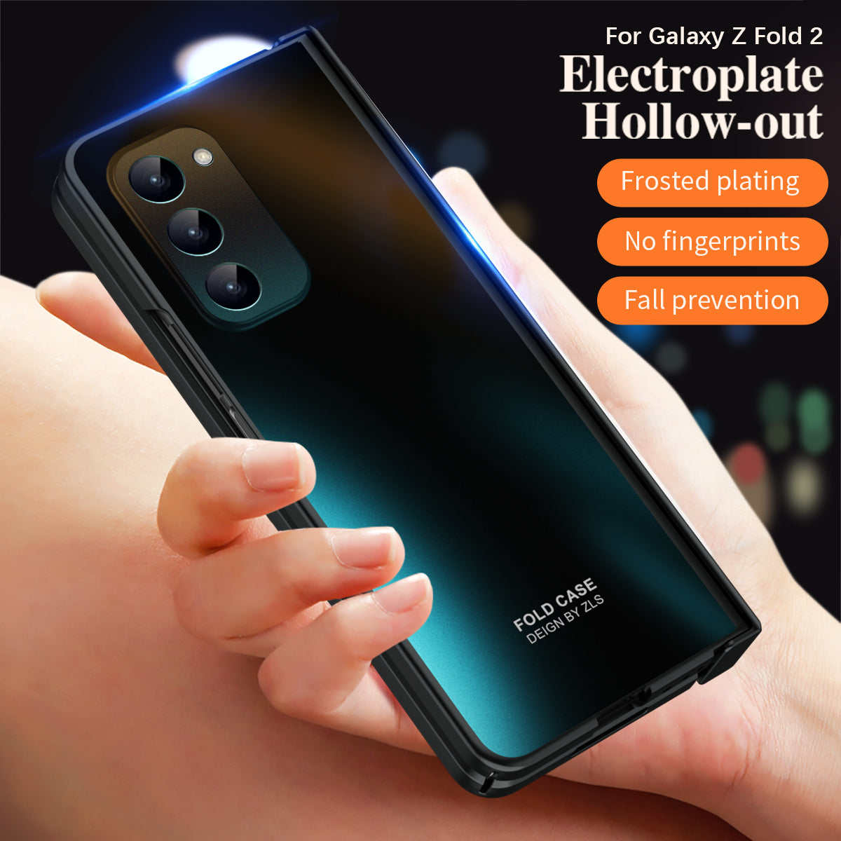 Hard PC Phone Case for Samsung Galaxy Z Fold2 5G Anti-Drop Protective Phone Shell Cover with Screen Film