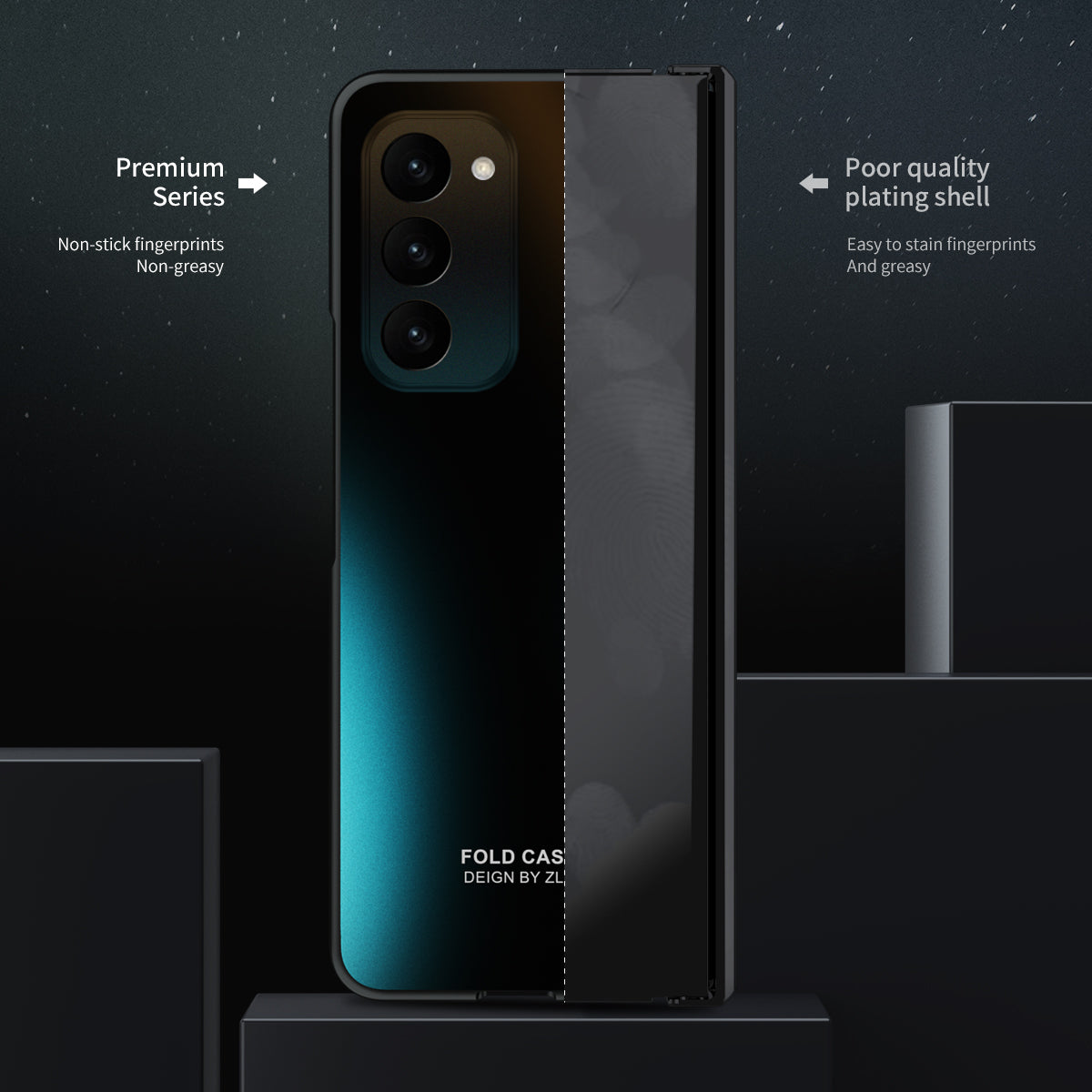 Hard PC Phone Case for Samsung Galaxy Z Fold2 5G Anti-Drop Protective Phone Shell Cover with Screen Film