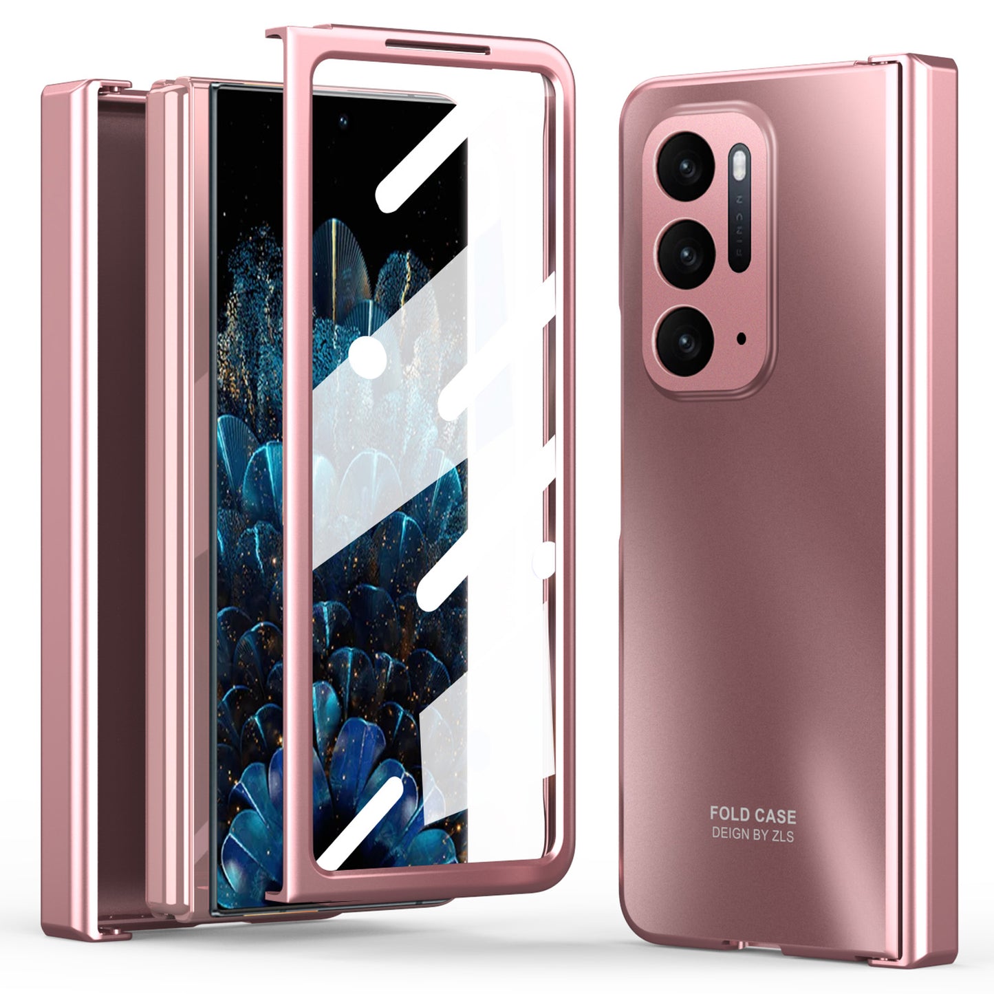 Hard PC Phone Case for Oppo Find N Shockproof Protective Phone Shell Cover with Screen Film