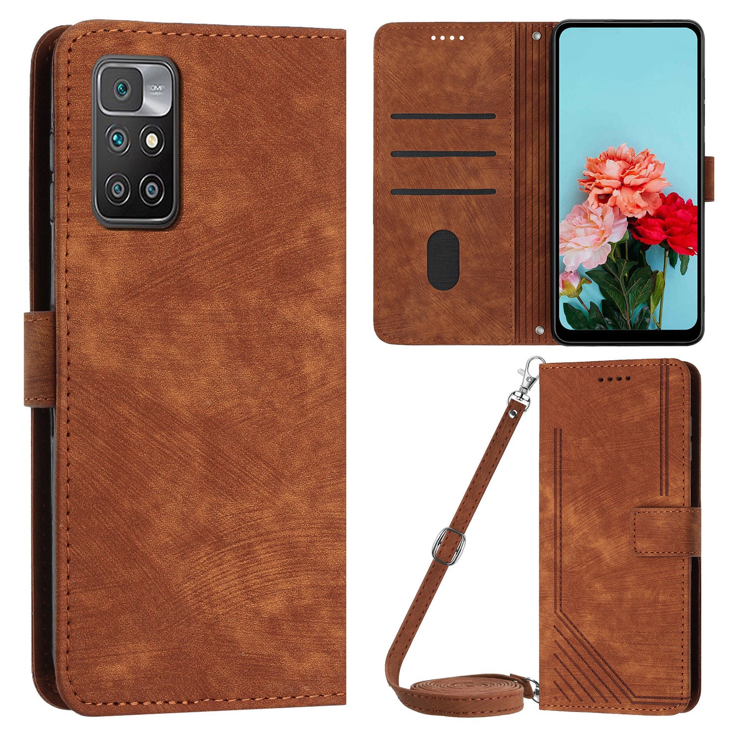 For Xiaomi Redmi Note 11 4G (MediaTek) / Redmi 10 2022 4G / Redmi 10 4G (2021) / Redmi 10 Prime Phone Leather Case Wallet Stand Cover