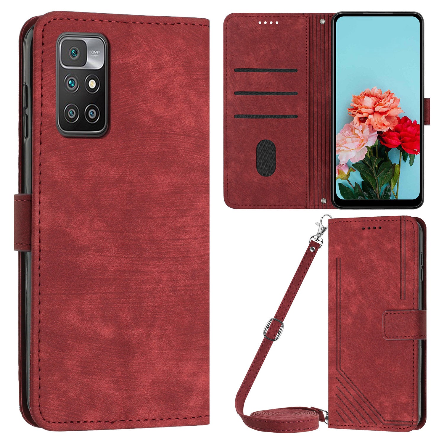 For Xiaomi Redmi Note 11 4G (MediaTek) / Redmi 10 2022 4G / Redmi 10 4G (2021) / Redmi 10 Prime Phone Leather Case Wallet Stand Cover