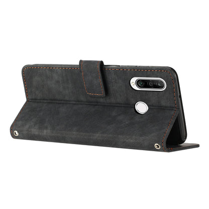 For Huawei P30 Lite New Edition / P30 Lite / nova 4e / Honor 20 Lite Stand Imprinted Phone Case Leather Wallet Skin-touch Shell