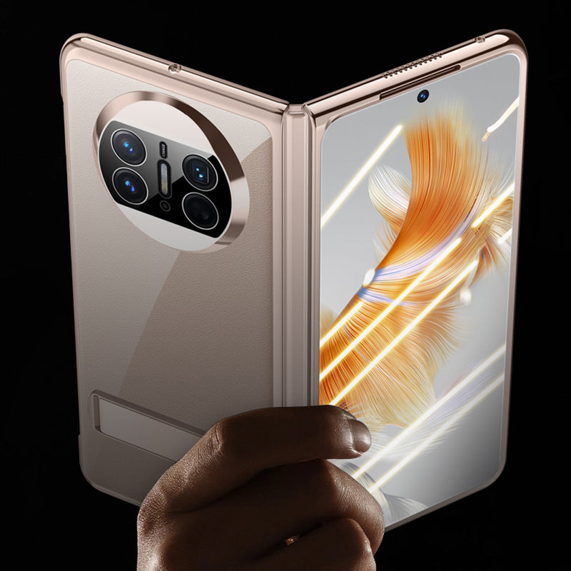 Shockproof Phone Cover for Huawei Mate X3 5G PC Phone Case Electroplating Phone Shell with Kickstand