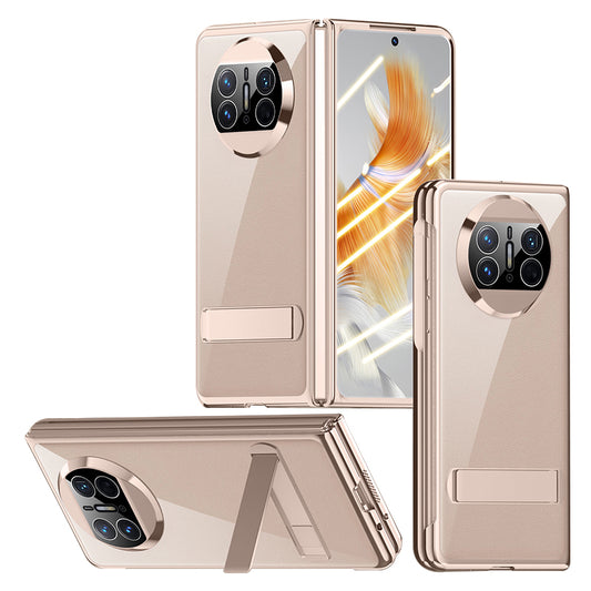 Shockproof Phone Cover for Huawei Mate X3 5G PC Phone Case Electroplating Phone Shell with Kickstand