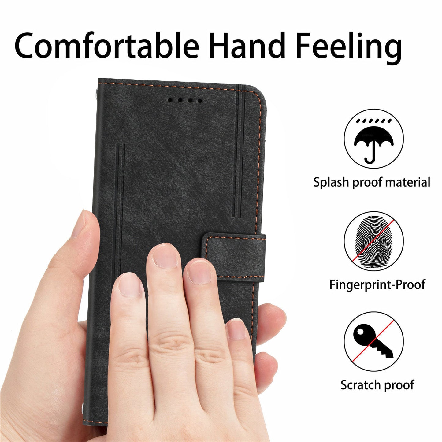 For Realme 10 4G Flip Folio Wallet Cover PU Leather Lines Imprinted Stand Protective Phone Case