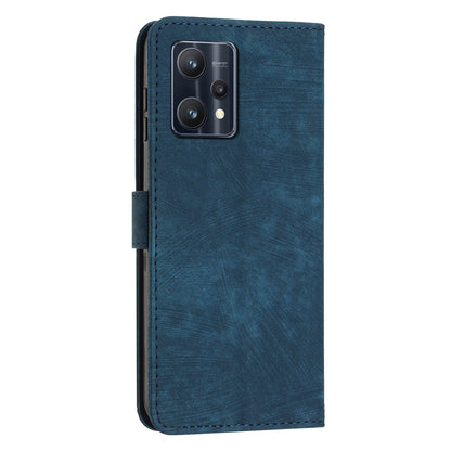 For Realme 9 Pro 5G / 9 5G / V25 / OnePlus Nord CE 2 Lite 5G Phone Case Leather Lines Imprinted Stand Wallet Cover with Straps