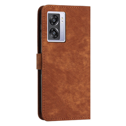 Leather Case for Oppo A57 (2022) 5G / 4G / A77 5G / Realme V23 5G Wallet Stand Phone Shell Lines Imprint Cover