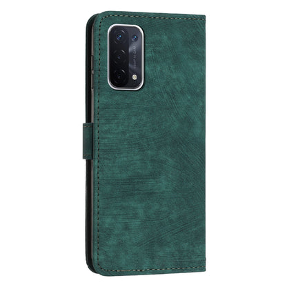 Phone Case for Oppo A74 5G / A93 5G / A54 5G Leather Wallet Stand Lines Imprint Cover