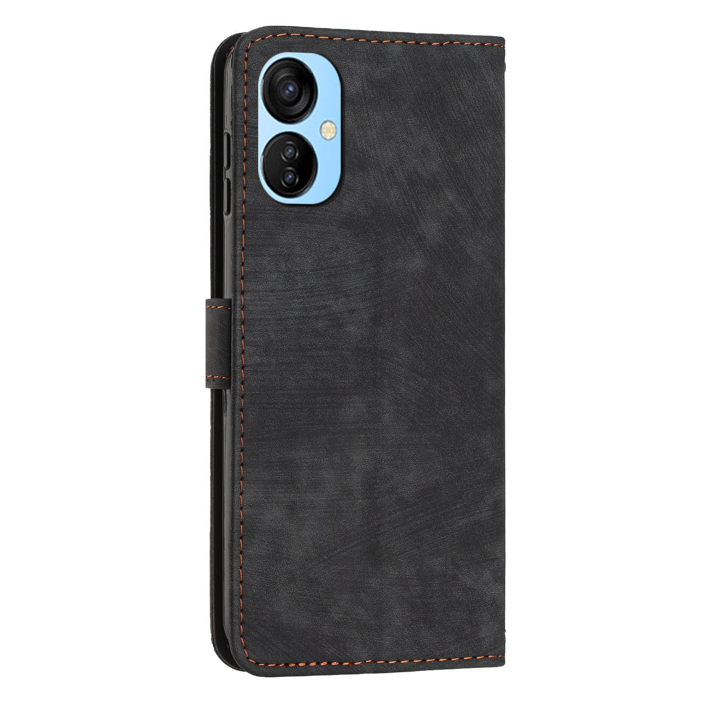 For Tecno Spark 9T 4G Skin-touch Stand Phone Case Imprint Lines Leather Wallet Anti-Dust Phone Shell Cover