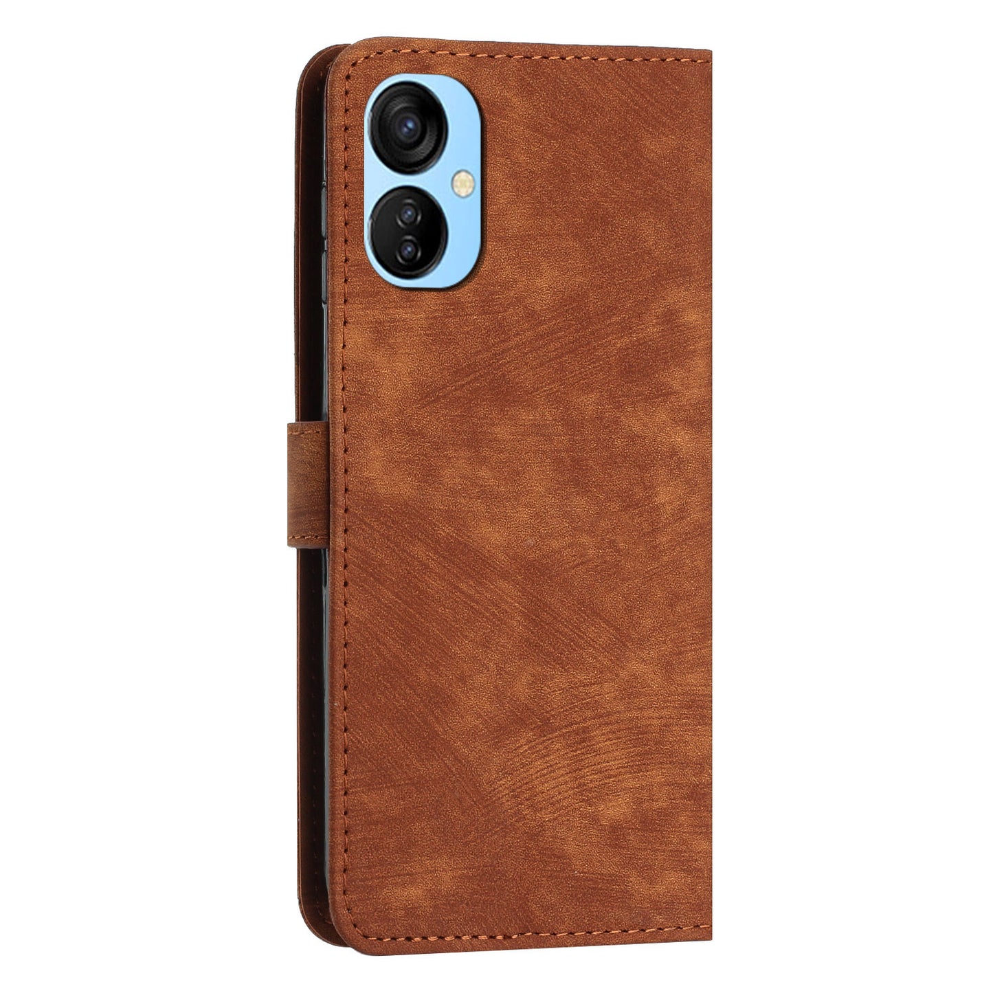 For Tecno Spark 9T 4G Skin-touch Stand Phone Case Imprint Lines Leather Wallet Anti-Dust Phone Shell Cover