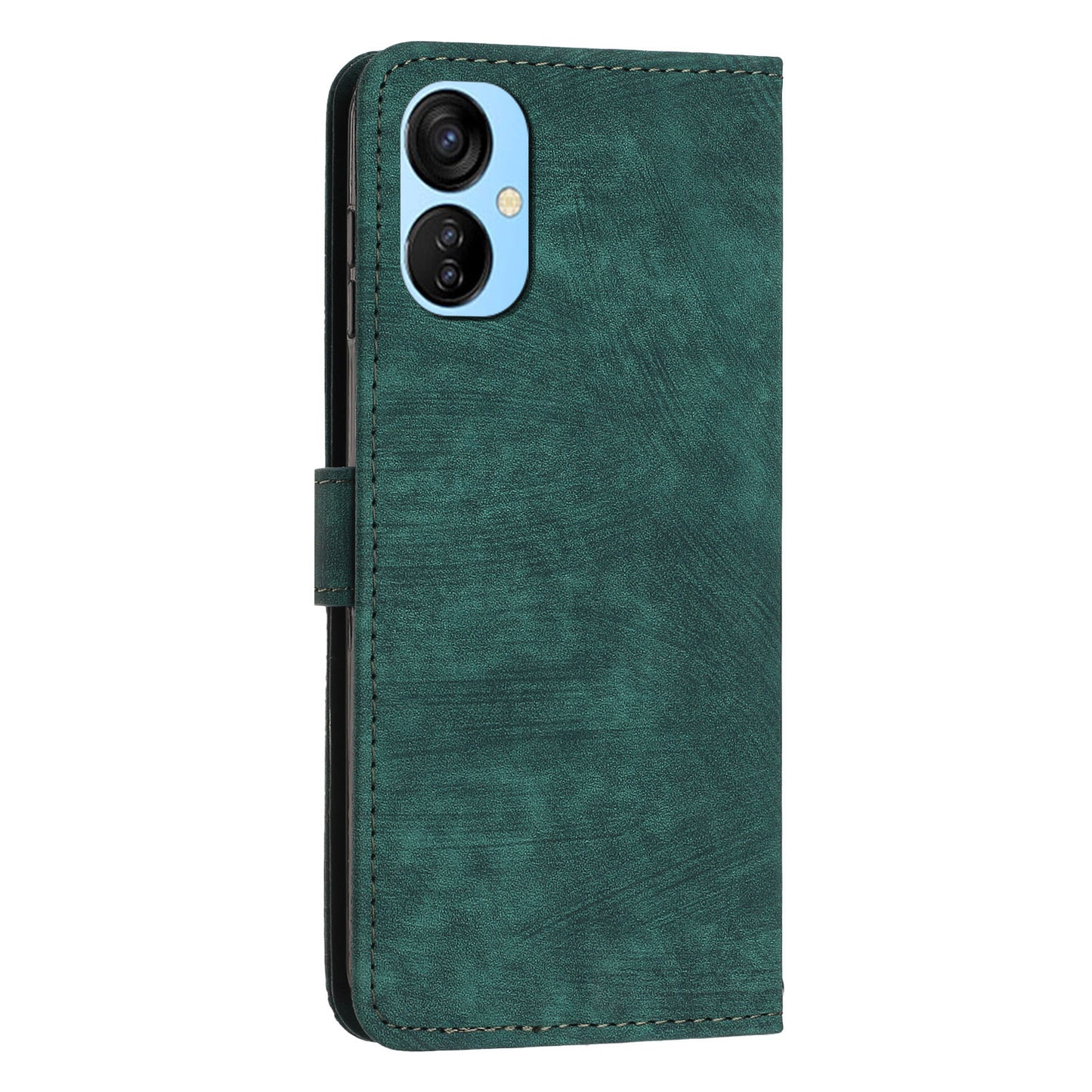 For Tecno Spark 9T 4G Skin-touch Stand Phone Case Imprint Lines Leather Wallet Anti-Dust Phone Shell Cover