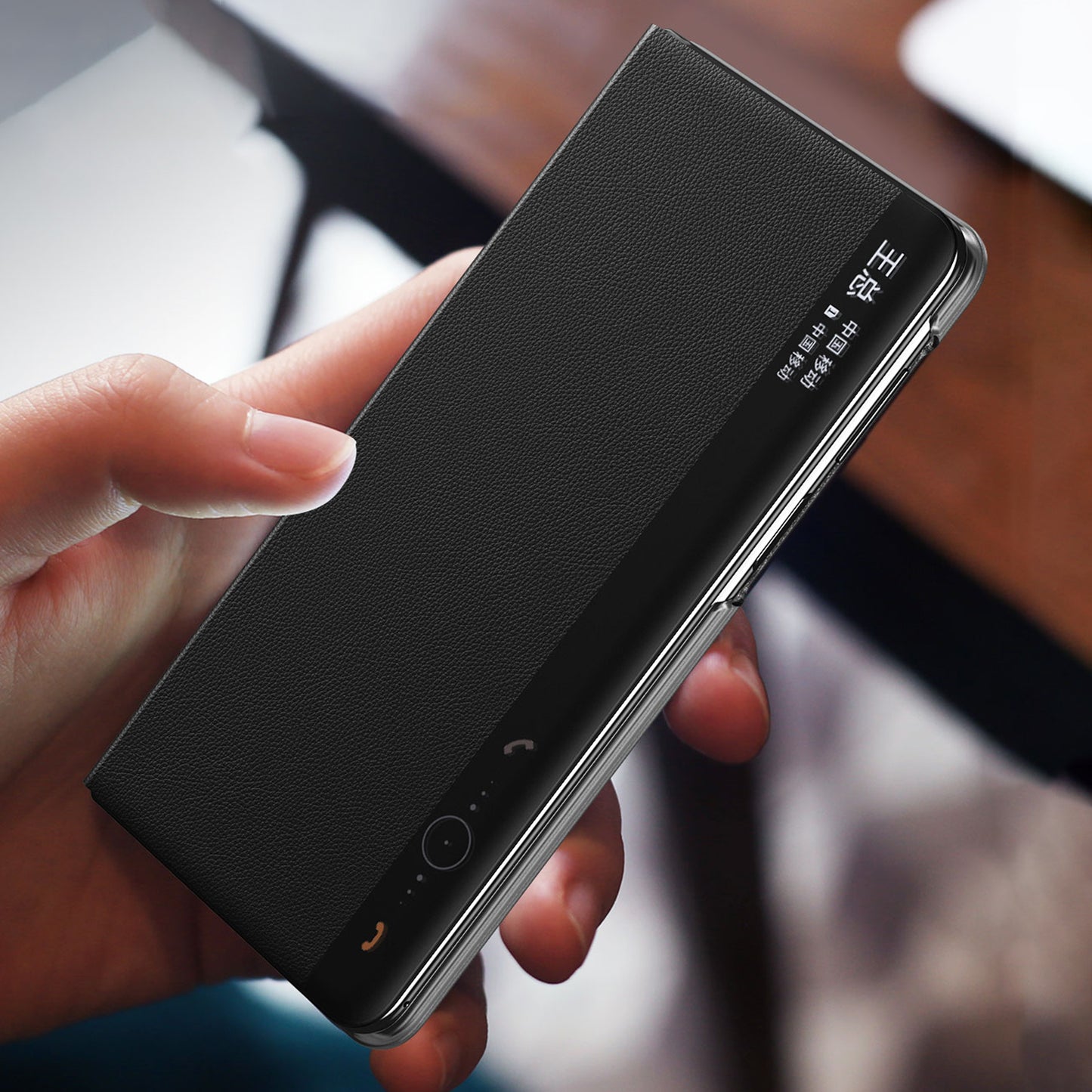 Phone Cover for Huawei Mate X3 5G Protective Case PU Leather PC Phone Shell with Kickstand