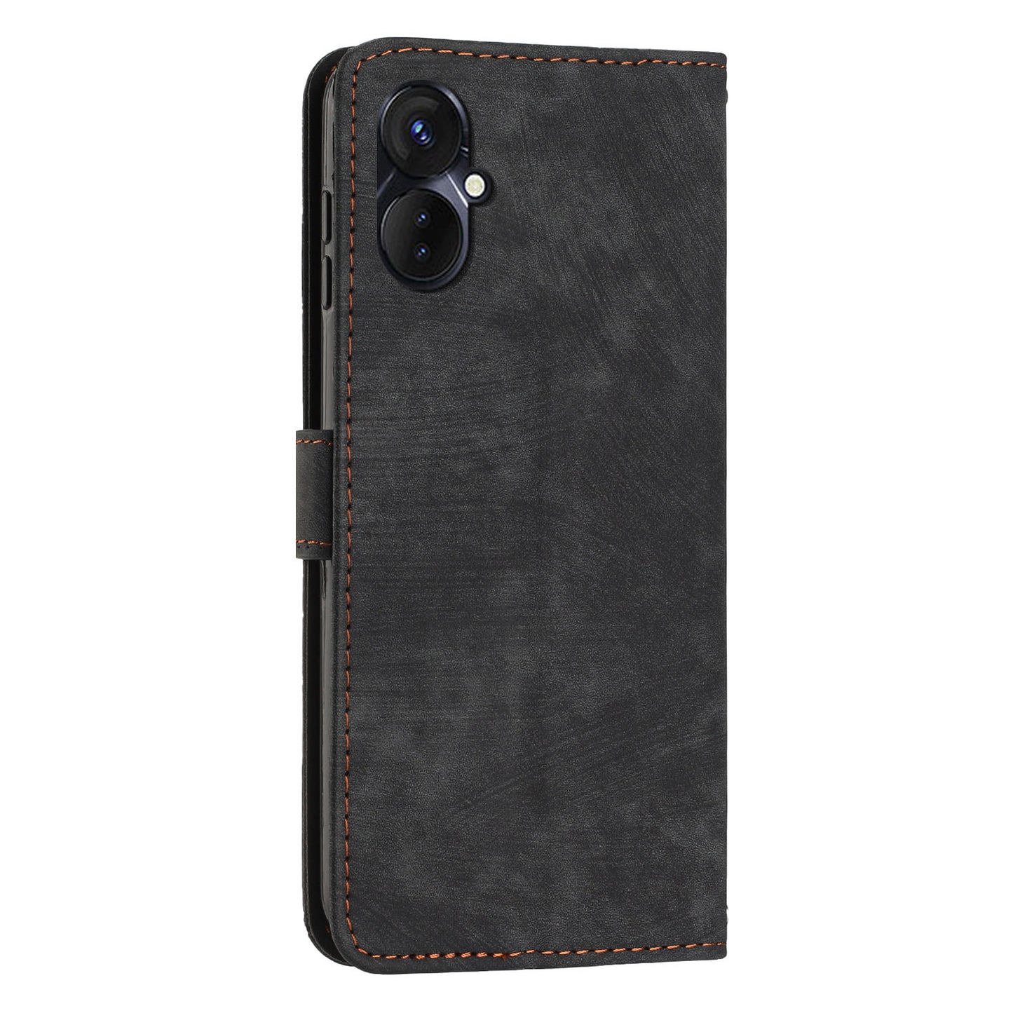 For Tecno Camon 19 Neo 4G Flip Stand Mobile Phone Case Imprint Lines PU Leather Wallet Anti-Dust Skin-touch Cover Shell