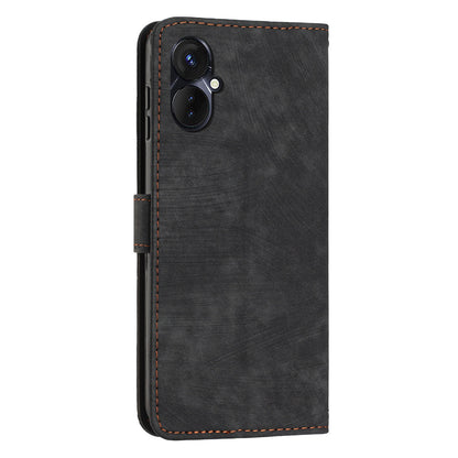 For Tecno Camon 19 Neo 4G Flip Stand Mobile Phone Case Imprint Lines PU Leather Wallet Anti-Dust Skin-touch Cover Shell
