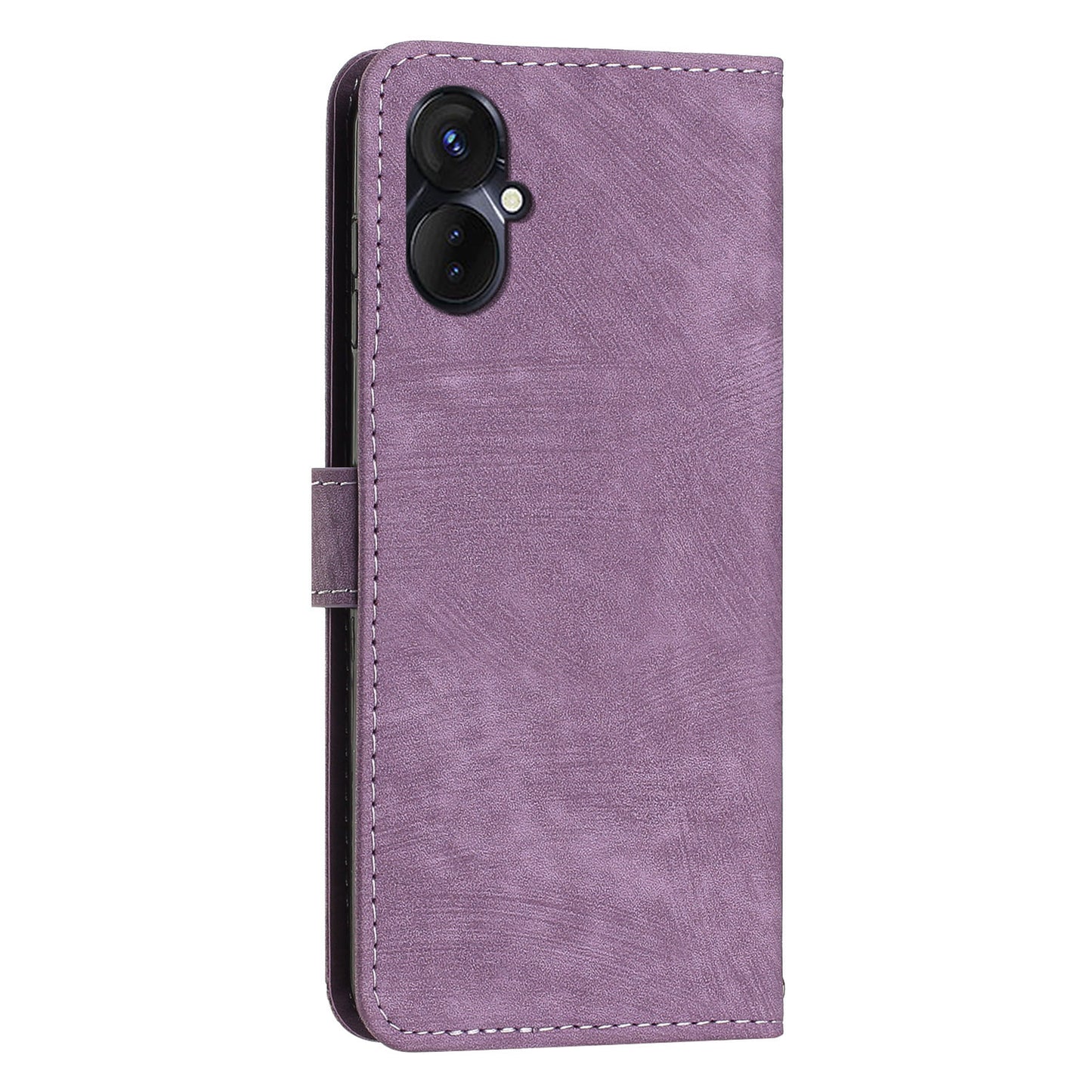 For Tecno Camon 19 Neo 4G Flip Stand Mobile Phone Case Imprint Lines PU Leather Wallet Anti-Dust Skin-touch Cover Shell