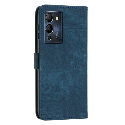For Infinix Note 12 G96 4G Imprinted Lines Phone Shell Cover PU Leather Wallet Phone Stand Case with Straps