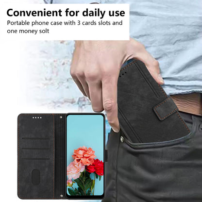 For Infinix Smart 6 Plus (India) 4G Stand PU Leather Wallet Phone Case Lines Imprinted Cover with Straps