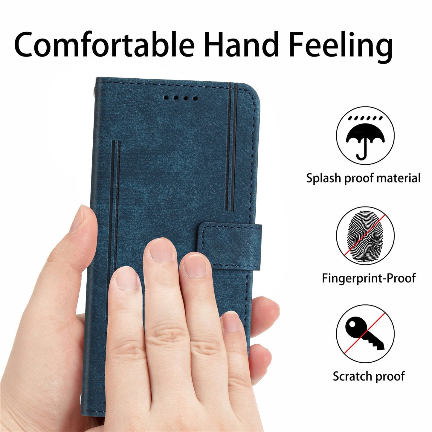 For Infinix Smart 6 Plus (India) 4G Stand PU Leather Wallet Phone Case Lines Imprinted Cover with Straps