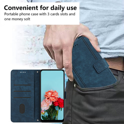 For Infinix Smart 6 Plus (India) 4G Stand PU Leather Wallet Phone Case Lines Imprinted Cover with Straps