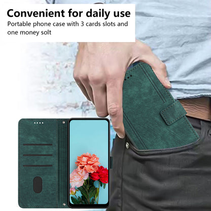 For Infinix Smart 6 Plus (India) 4G Stand PU Leather Wallet Phone Case Lines Imprinted Cover with Straps