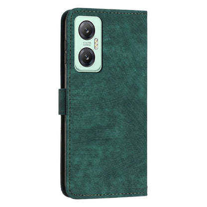 For Infinix Hot 20 5G PU Leather Stand Wallet Case Lines Imprinted Shockproof Phone Cover