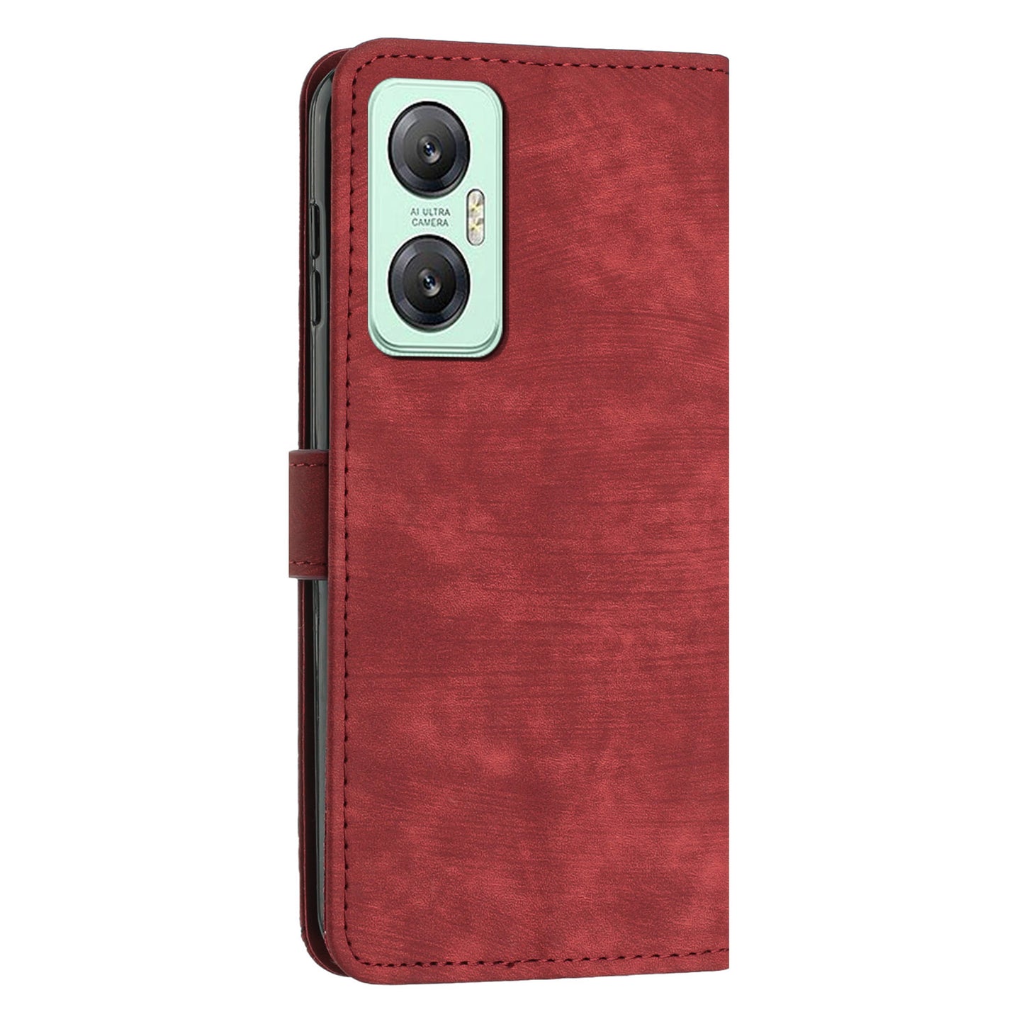 For Infinix Hot 20 5G PU Leather Stand Wallet Case Lines Imprinted Shockproof Phone Cover