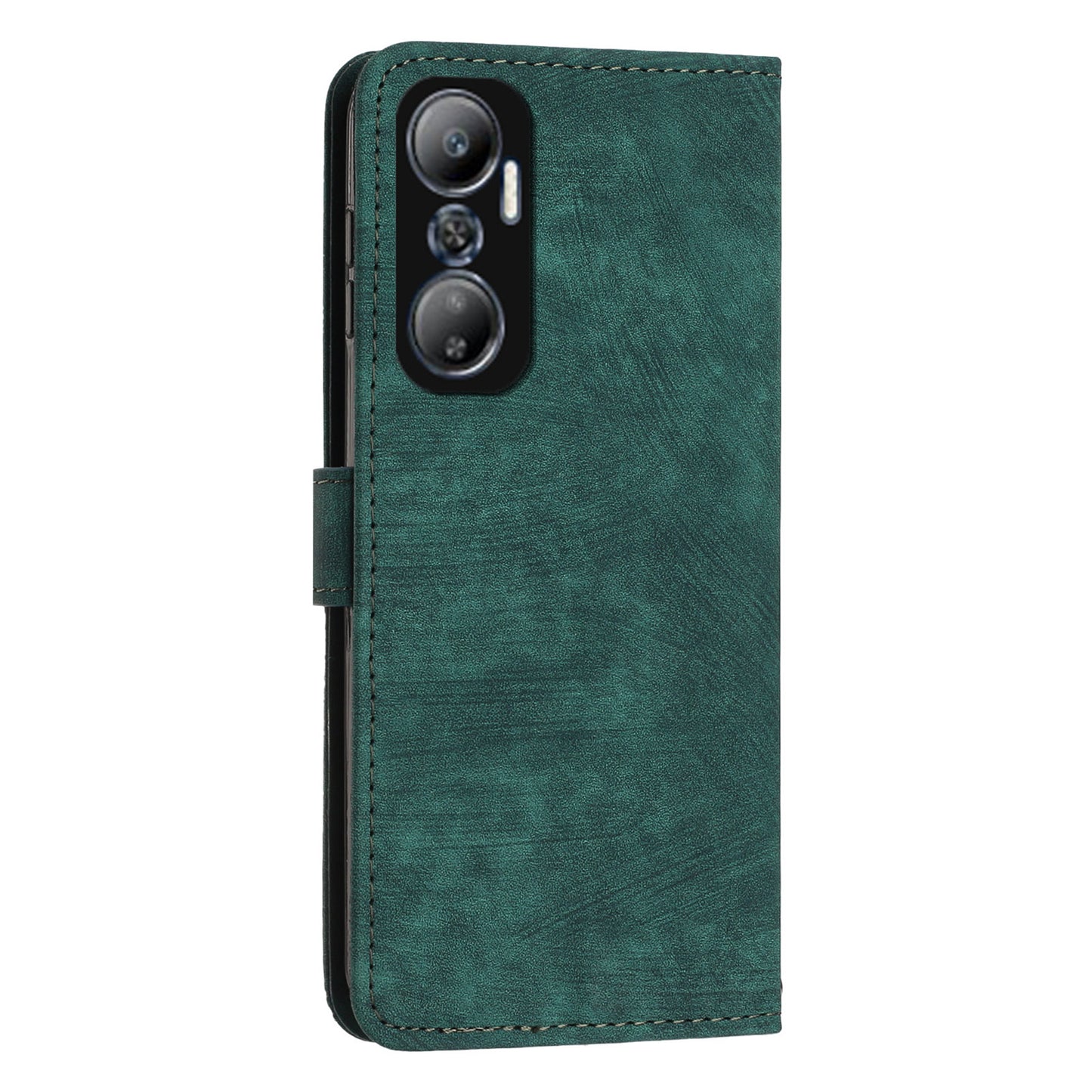 For Infinix Hot 20 4G PU Leather Flip Phone Case Lines Imprinted Stand Wallet Magnetic Closure Cover