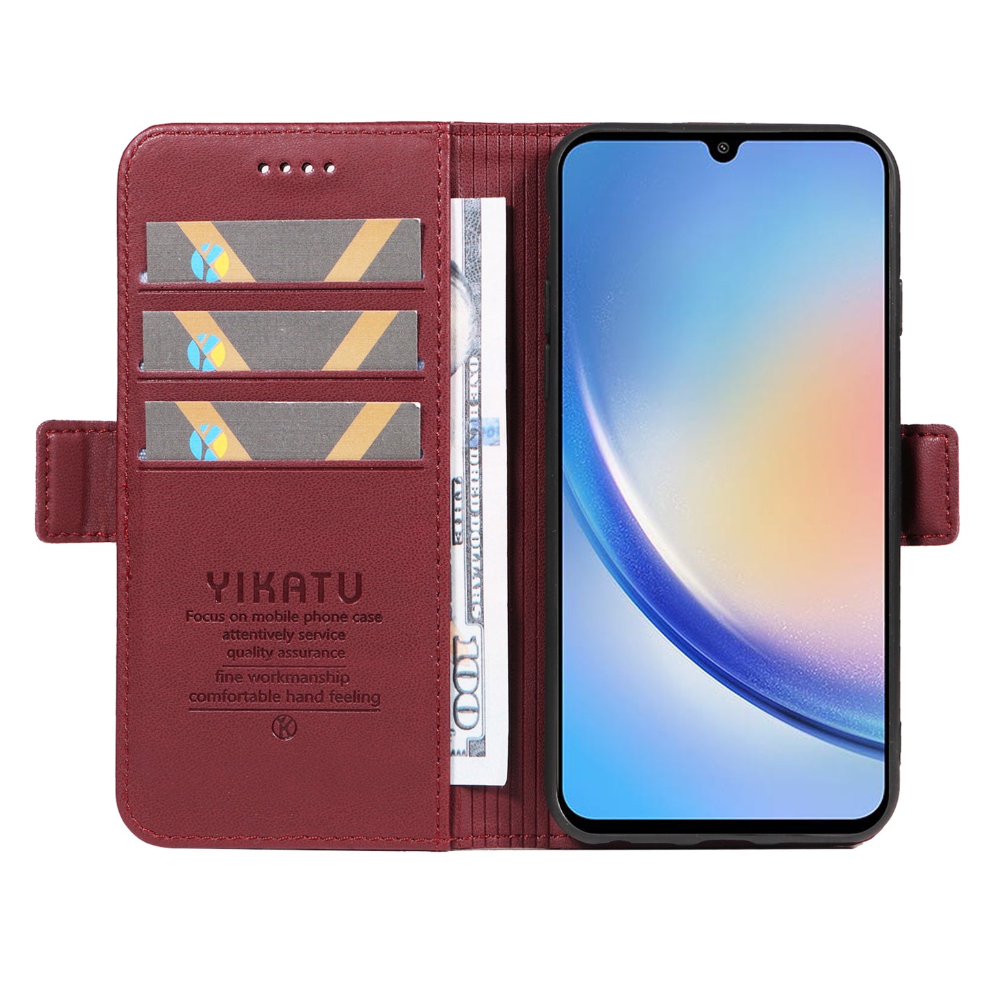 YIKATU YK-003 PU Leather Flip Cover for Samsung Galaxy A34 5G Phone Case with Wallet