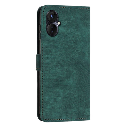 For Tecno Camon 19 Neo 4G PU Leather Phone Case Wallet Stand Lines Imprinted Flip Protective Cover