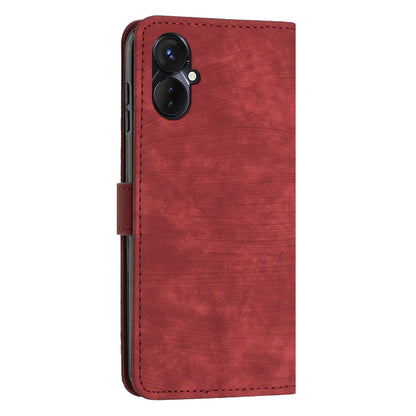 For Tecno Camon 19 Neo 4G PU Leather Phone Case Wallet Stand Lines Imprinted Flip Protective Cover