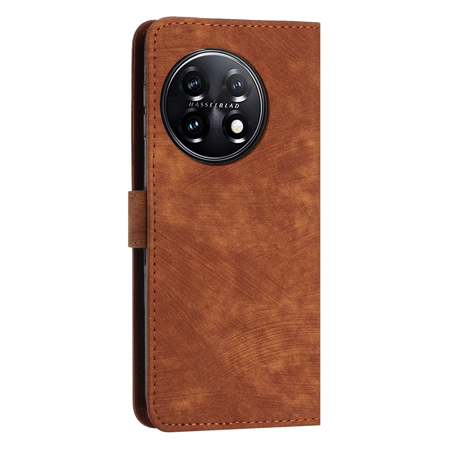 For OnePlus 11 5G PU Leather Skin-touch Wallet Case Stand Lines Imprinted TPU Inner Shell Phone Cover