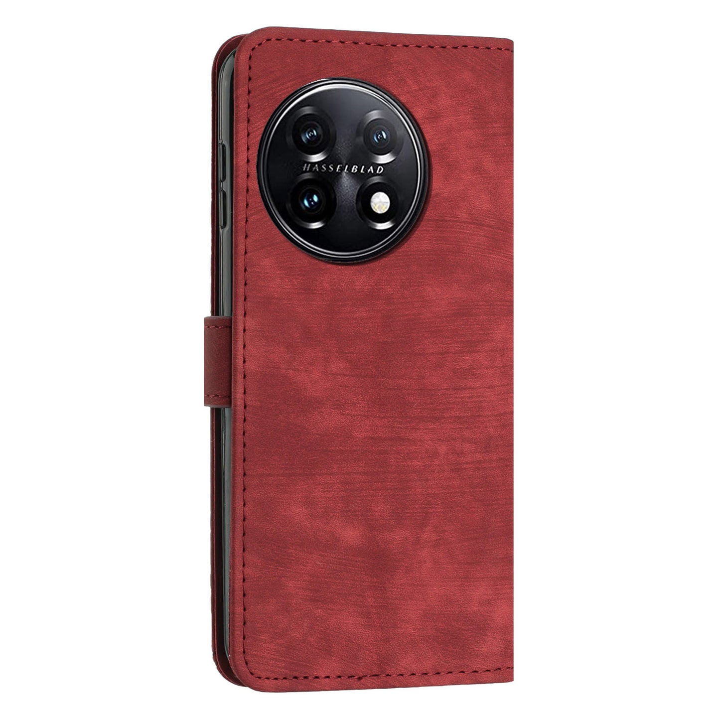 For OnePlus 11 5G PU Leather Skin-touch Wallet Case Stand Lines Imprinted TPU Inner Shell Phone Cover