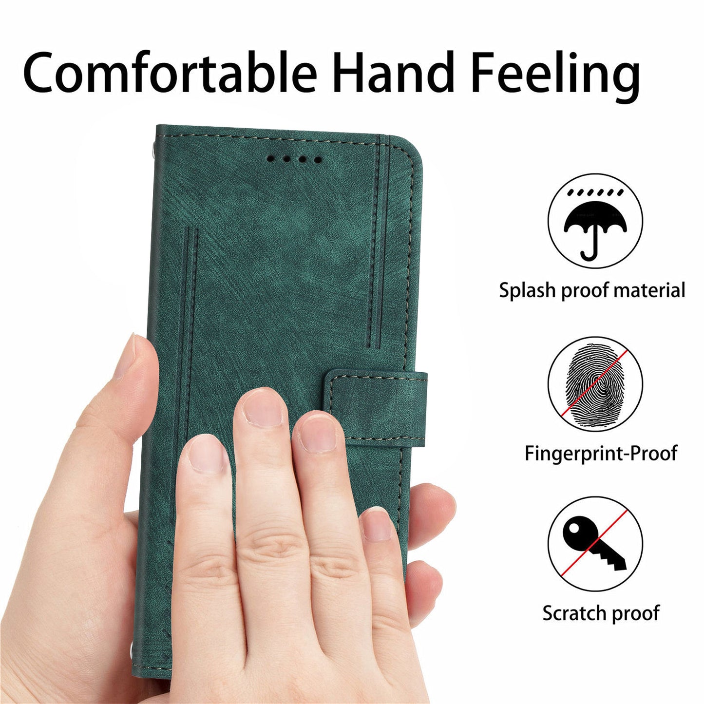 For OnePlus Ace Pro 5G / 10T 5G Wallet Phone Stand Case Lines Imprinted PU Leather Cover with Straps