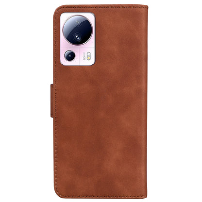 Solid Color Phone Case for Xiaomi 13 Lite / Civi 2 5G PU Leather Wallet Stand Anti-drop Cell Phone Cover