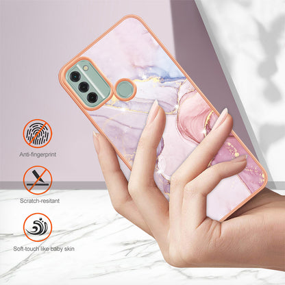 YB IMD Series-2 For Nokia C31 4G IMD Soft TPU Phone Case Electroplating Anti-scratch Marble Pattern Cover