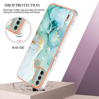YB IMD Series-2 For Nokia C31 4G IMD Soft TPU Phone Case Electroplating Anti-scratch Marble Pattern Cover