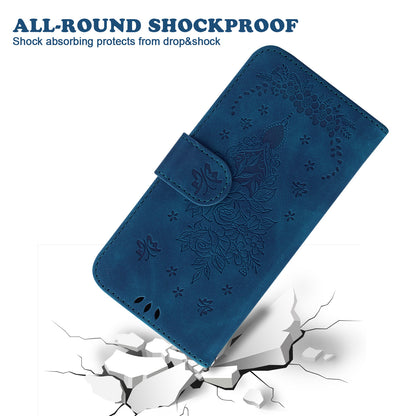 For Huawei nova Y61 4G / Enjoy 50z 4G Wallet Phone Stand Case Imprinted Rose Butterfly Leather Phone Shell Cover