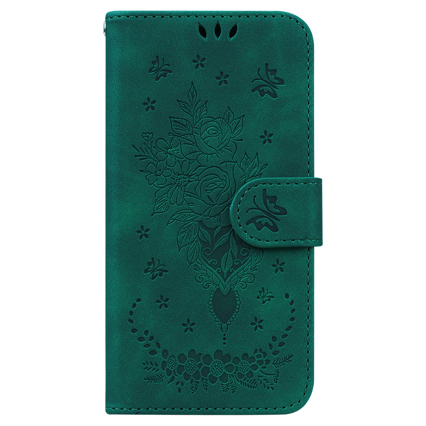 For Huawei nova Y61 4G / Enjoy 50z 4G Wallet Phone Stand Case Imprinted Rose Butterfly Leather Phone Shell Cover