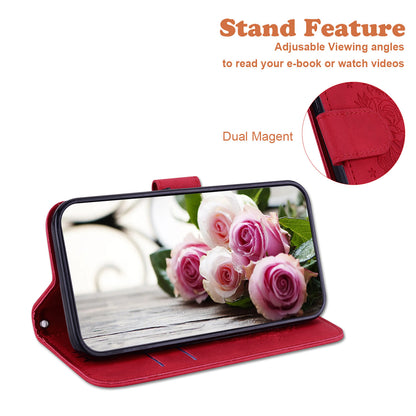 For Huawei nova Y61 4G / Enjoy 50z 4G Wallet Phone Stand Case Imprinted Rose Butterfly Leather Phone Shell Cover