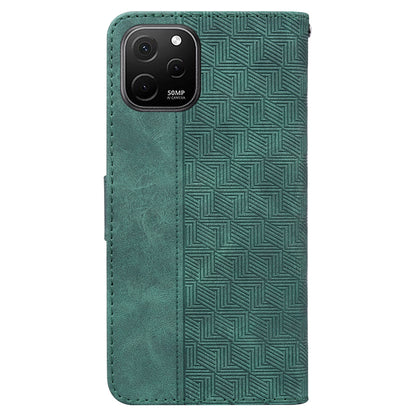 Phone Leather Shell for Huawei nova Y61 4G / Enjoy 50z 4G Wallet Case Geometry Pattern Imprinted Stand Cover