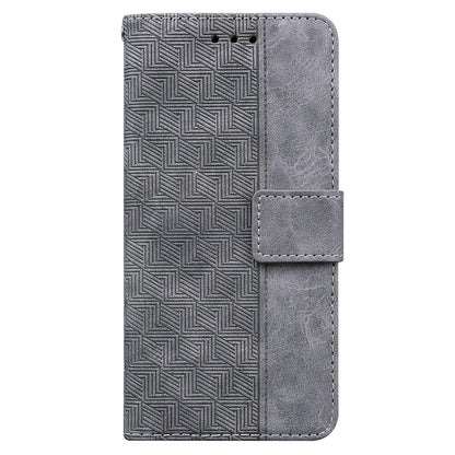 Phone Leather Shell for Huawei nova Y61 4G / Enjoy 50z 4G Wallet Case Geometry Pattern Imprinted Stand Cover